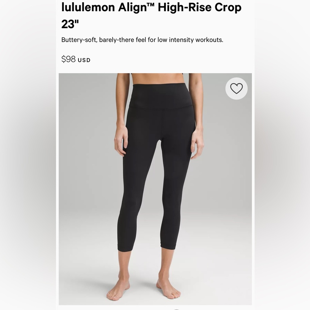 Lululemon Align High Rise Crop Legging 23 inches